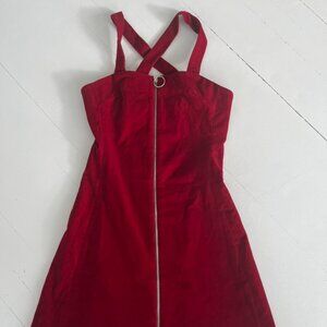 Misha Nonoo Velvet Red Mini Dress Size S
